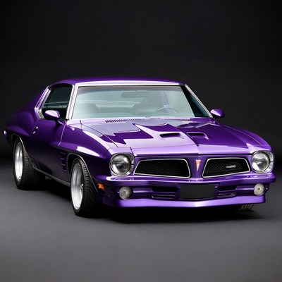Purple Pontiac Firebird Muscle Car
