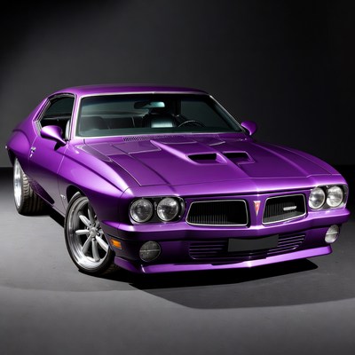 Purple Pontiac Firebird Muscle Car