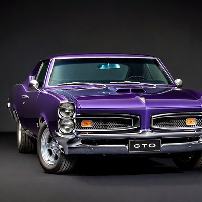 Purple 1967 Pontiac GTO Muscle Car