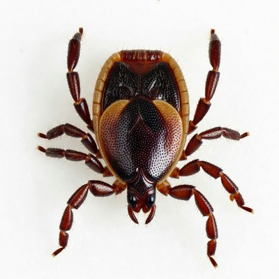 Brown Dog Tick on White Background