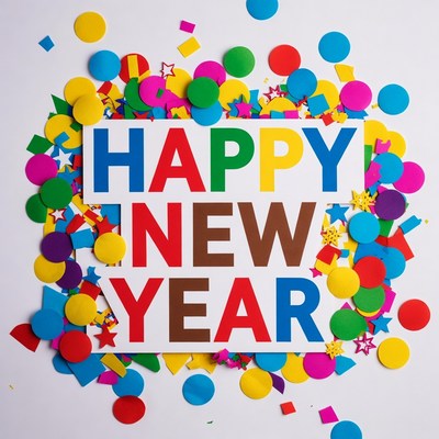 Happy New Year confetti illustration