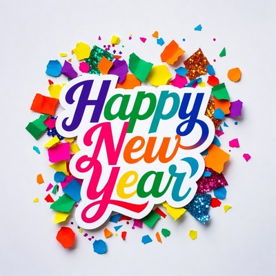 Happy New Year confetti illustration
