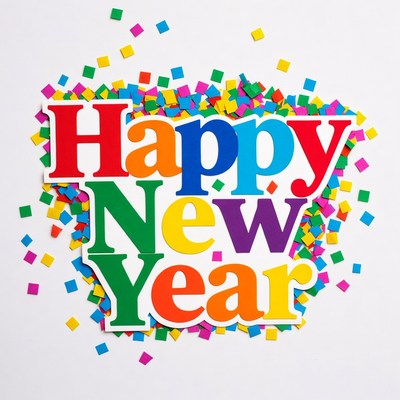 Happy New Year confetti illustration