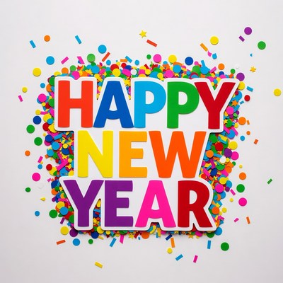 Happy New Year confetti illustration