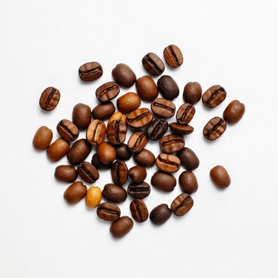 Coffee Beans on White Background