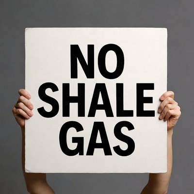Hands holding No Shale Gas sign