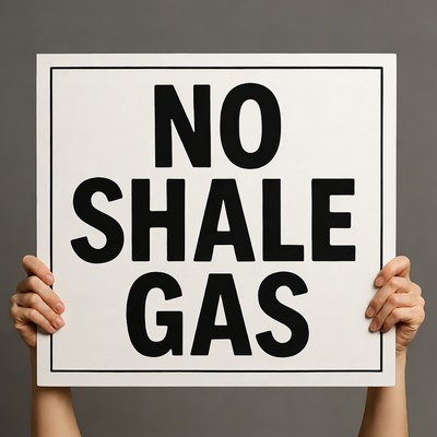 Hands holding No Shale Gas sign