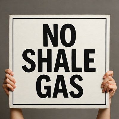 Hands Holding No Shale Gas Sign