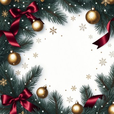 Christmas Wreath with Gold Ornaments