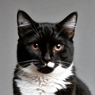 Black cat with white chin