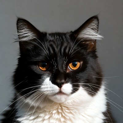 Black cat with orange eyes