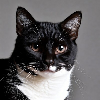 Black cat with white chin