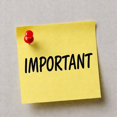 Yellow Important Note Pinned