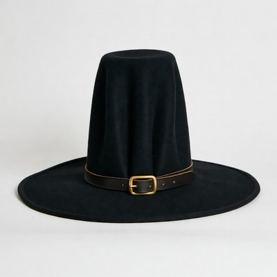 Black Felt Pilgrim Hat