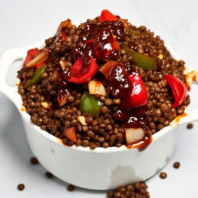 Lentils with peppers and sauce