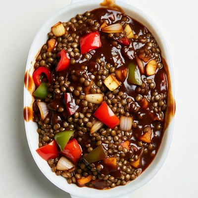 Lentils with Peppers in Sauce