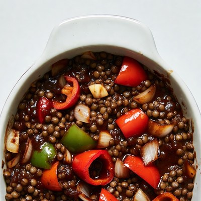 Lentil Stew with Peppers and Onions