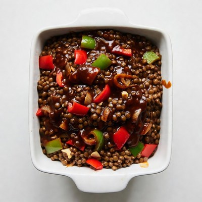 Lentils with Bell Peppers and Sauce