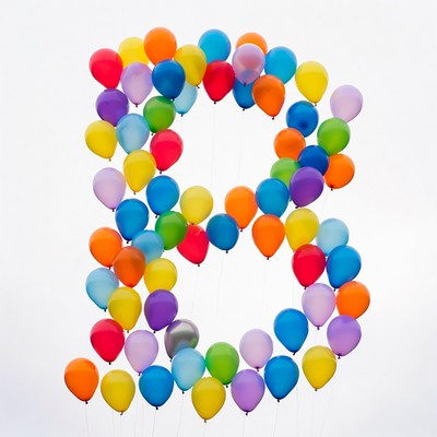 Colorful Balloons Forming Letter B