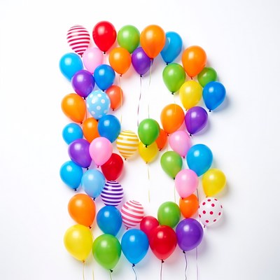 Colorful Balloons Forming Number 8