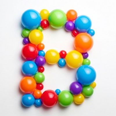 Colorful Balloons Forming Letter B
