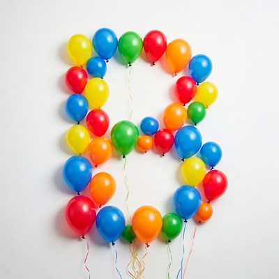 Colorful Balloons Forming Letter B