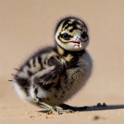Baby killdeer chick on sand