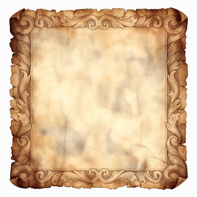 Ornate vintage parchment frame
