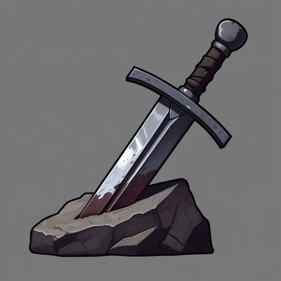 Bloody Sword Stuck in Rock