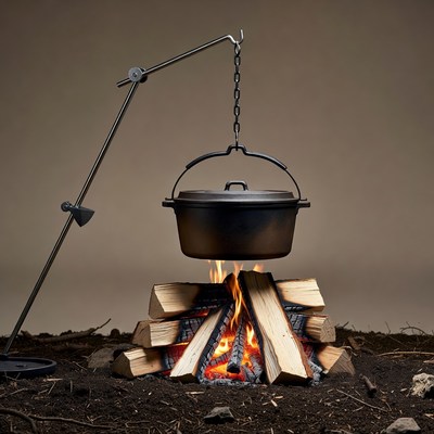Campfire with Suspended Pot