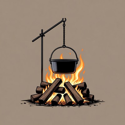 Campfire with Hanging Pot