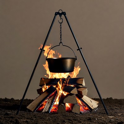 Campfire with Dutch Oven Pot