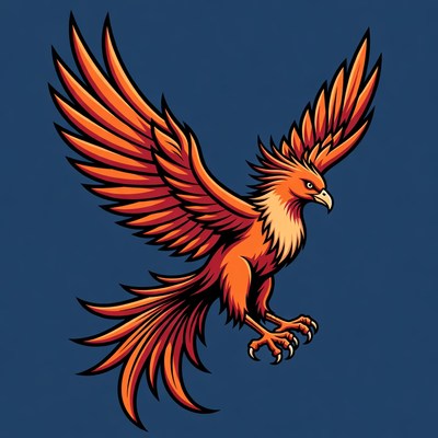 Flying Phoenix Illustration