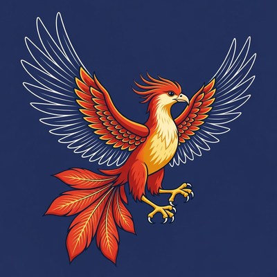 Phoenix with spread wings