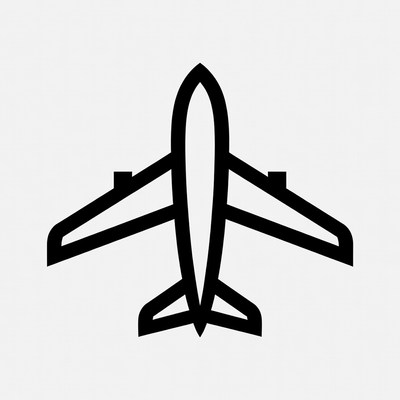 Black Airplane Icon