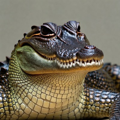 Closeup American Alligator Head