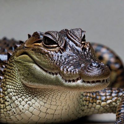 Close-up alligator head