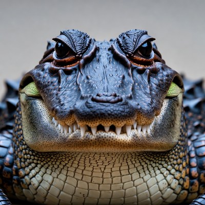Close-up alligator face