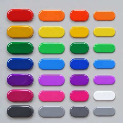 Shiny Colorful Oval Buttons Grid