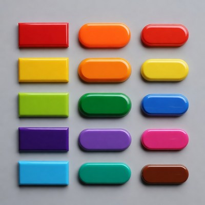 Colorful Rectangular and Oval Buttons