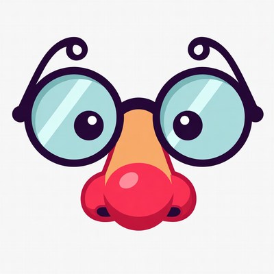 Cartoon Clown Glasses Nose Mask