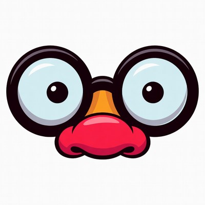 Cartoon Clown Glasses Nose Mask