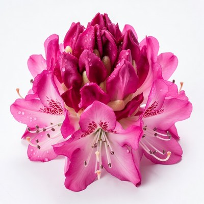 Pink Rhododendron Flower with Water Droplets