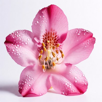 Pink Hibiscus Flower with Water Droplets