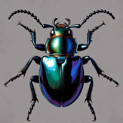 Shiny Blue Metallic Beetle