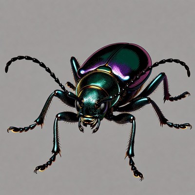 Shiny Green Metallic Beetle