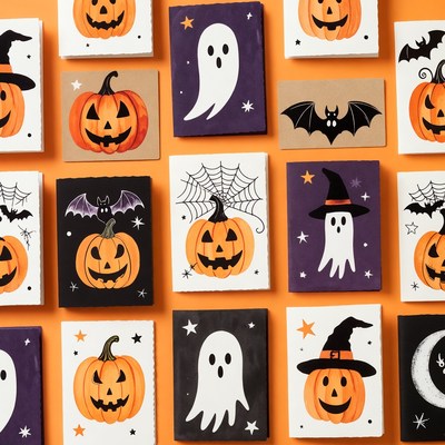 Halloween Clipart Collage Pumpkins Ghosts Bats