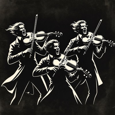 Three Men Playing Violins