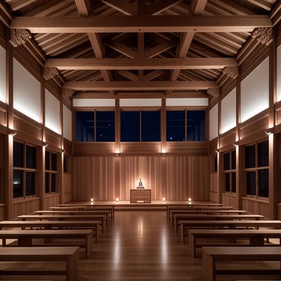 Japanese Temple Meditation Hall