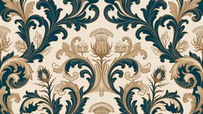 Thistle Floral Baroque Pattern